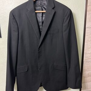 Kenneth Cole Men's Black Tailored Single-Breasted Blazer
